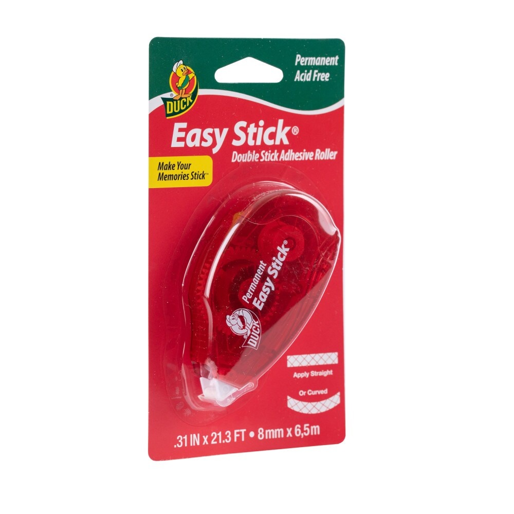 slide 1 of 1, Duck Easy Stick Permanent Double Stick Adhesive Roller, 1 ct