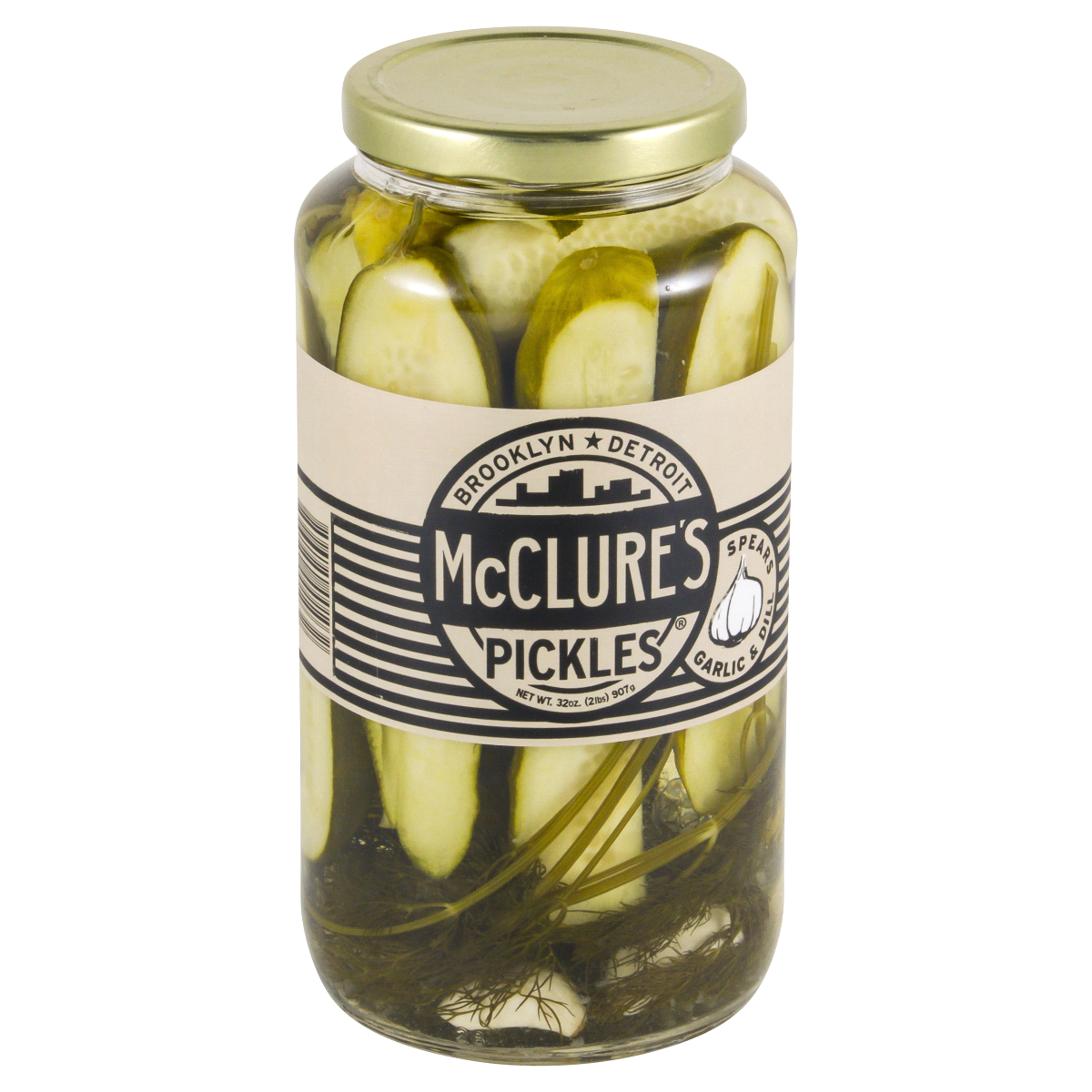 slide 1 of 13, McClure's Garlic and Dill Spear Pickles, 32 oz