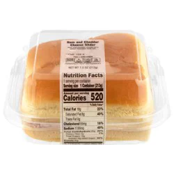 Our Brand Stop & Shop Ham & Cheddar Slider - 4 ct