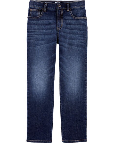 slide 1 of 4, Oshkosh Kid Dark Wash Relaxed-Fit Classic Jeans Rail Tie True Blue 7R, 1 ct