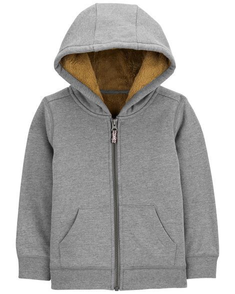 slide 1 of 2, Carters Kid Zip-Up Fleece Hoodie Grey 5, 1 ct