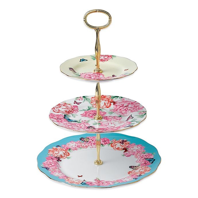 slide 1 of 2, Royal Albert Devotion Gratitude & Joy 3-Tier Cake Stand, 1 ct