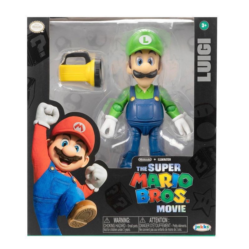 slide 5 of 5, Nintendo The Super Mario Bros. Movie Luigi Figure with Flashlight Accessory, 1 ct