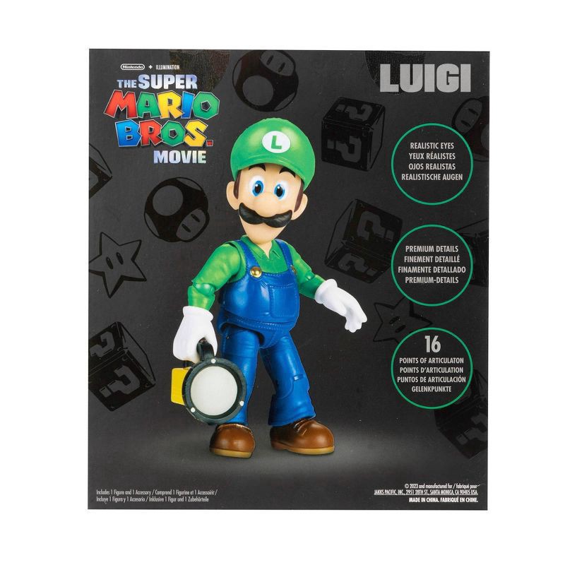 slide 3 of 5, Nintendo The Super Mario Bros. Movie Luigi Figure with Flashlight Accessory, 1 ct