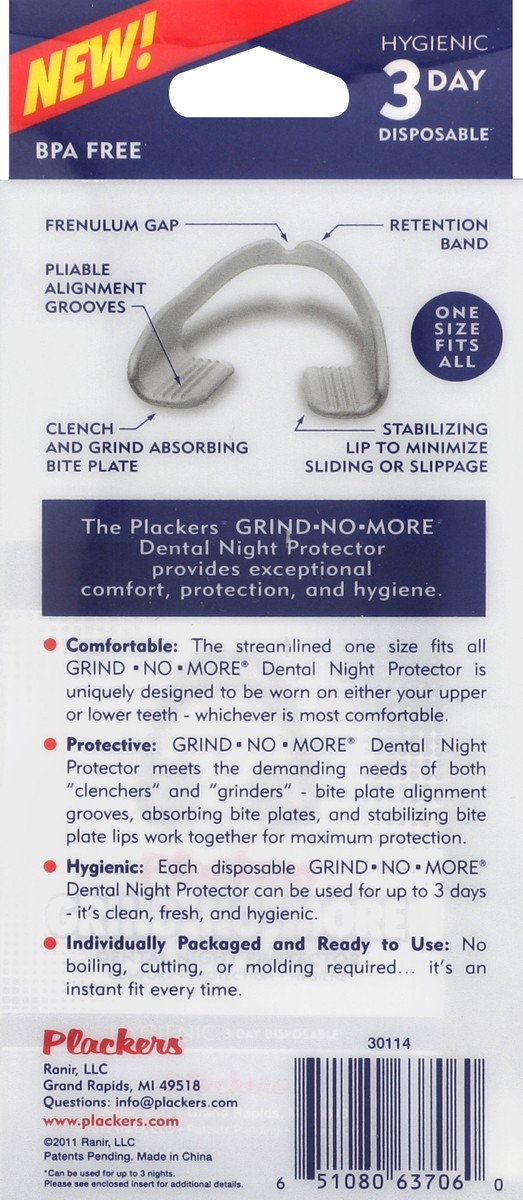 slide 5 of 7, Plackers Dental Night Protector 14 ea, 14 ct