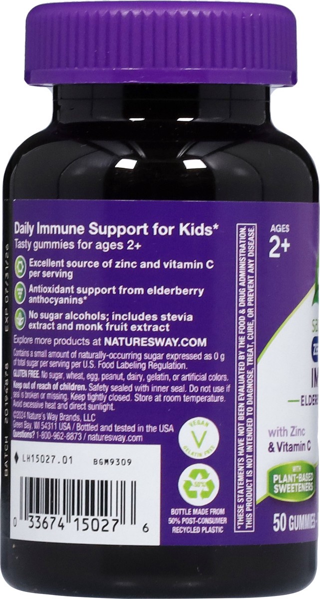 slide 12 of 15, Nature's Way Zero Sugar Ages 2+ Kids Sambucus Elderberry 50 Gummies, 50 ct