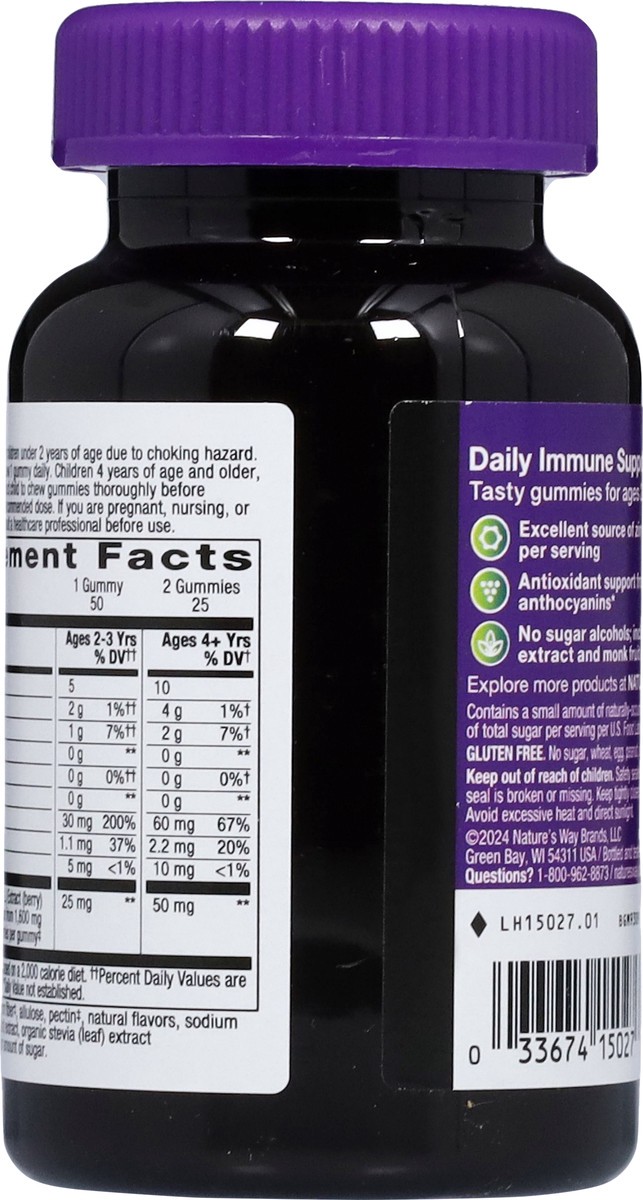slide 11 of 15, Nature's Way Zero Sugar Ages 2+ Kids Sambucus Elderberry 50 Gummies, 50 ct