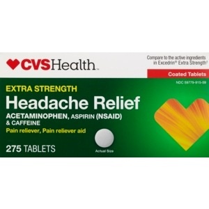 slide 1 of 1, Cvs Health Extra Strength Headache Relief Coated Tablets, 275Ct, 275 ct