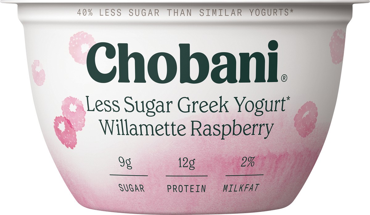 slide 4 of 6, Chobani Raspberry Less Sugar Greek Yogurt, 5.3 oz