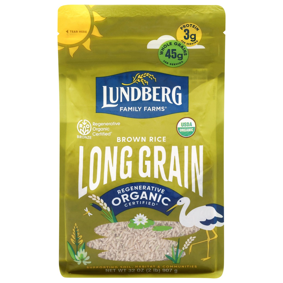slide 1 of 9, Lundberg Family Farms Organic Long Grain Brown Rice 32 oz, 32 oz