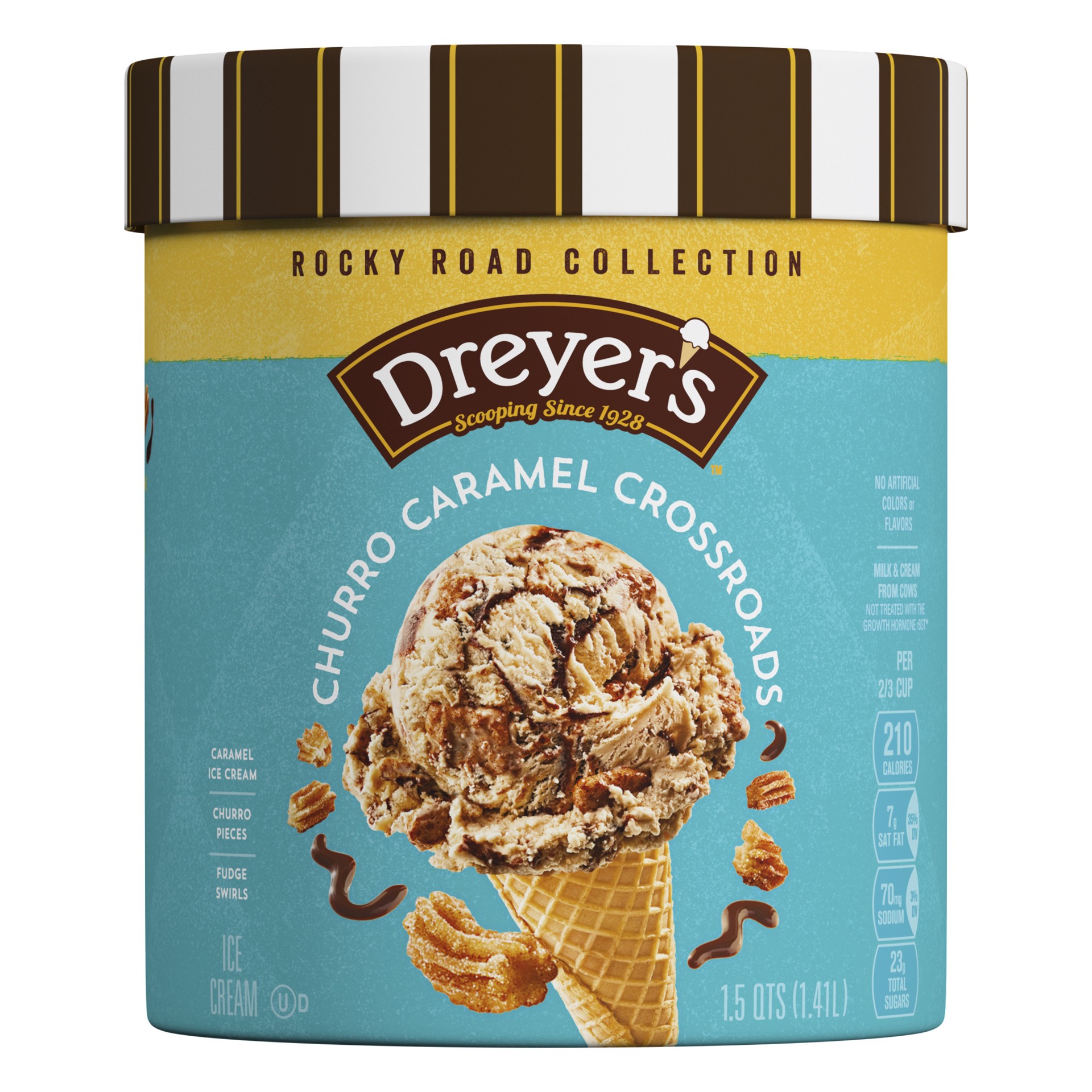 slide 1 of 5, Dreyer's Churro Caramel Crossroads Ice Cream 1.5 qt, 48 oz