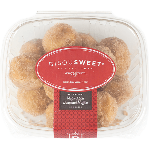 slide 1 of 2, Bisousweet Maple Apple Donut Muffin, 12 ct