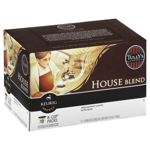 slide 1 of 5, Tully's Coffee House Blend K-Cups, 12 ct