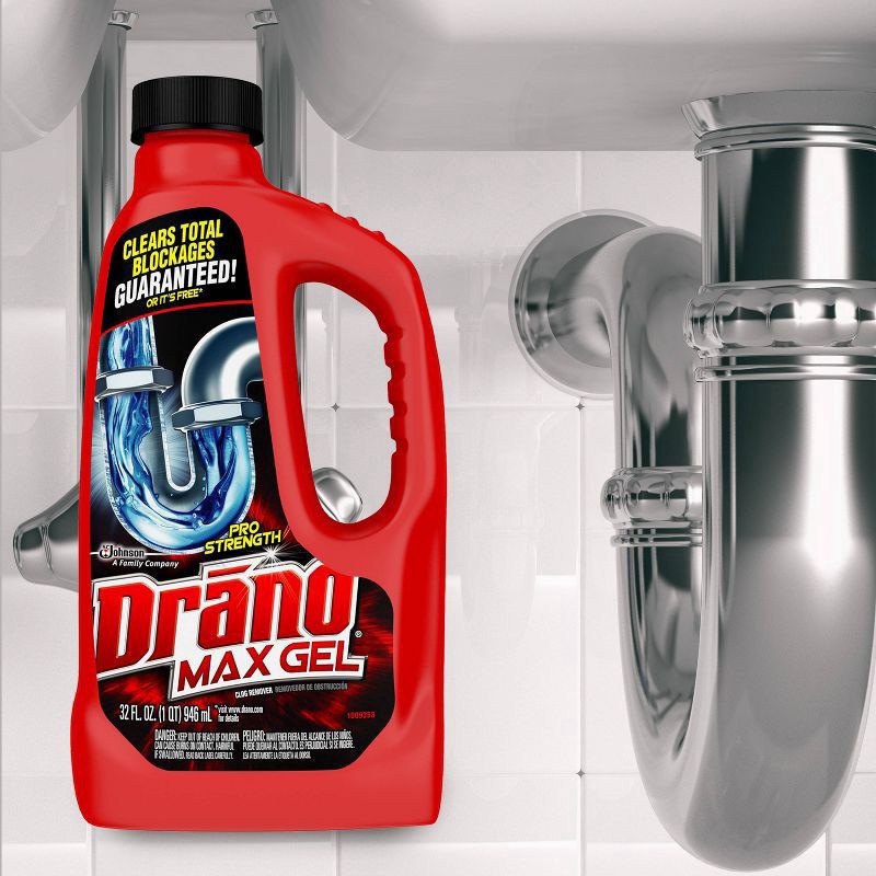 slide 3 of 14, Drano Max Gel Clog Remover, Effective Drain Cleaner for Bathroom & Kitchen Sinks, 32 fl oz, 32 fl oz