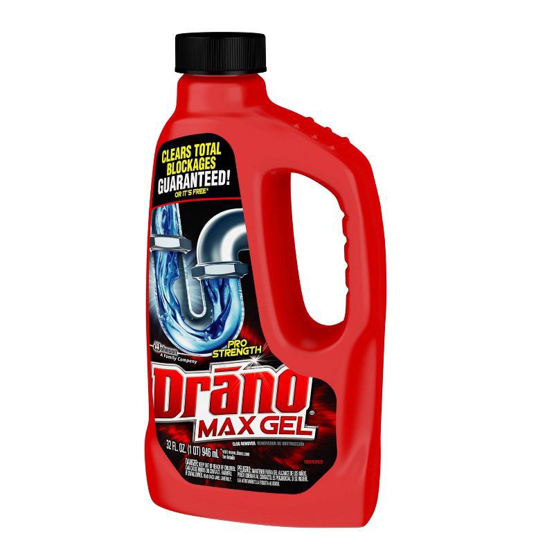 slide 6 of 14, Drano Max Gel Clog Remover, Effective Drain Cleaner for Bathroom & Kitchen Sinks, 32 fl oz, 32 fl oz