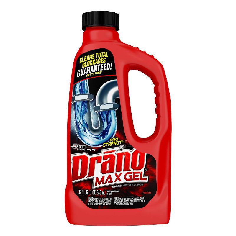 slide 12 of 14, Drano Max Gel Clog Remover, Effective Drain Cleaner for Bathroom & Kitchen Sinks, 32 fl oz, 32 fl oz
