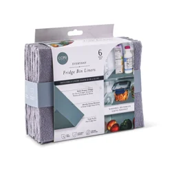 Core Bamboo Core Fridge Bin Liners - 6 Pc Pewter