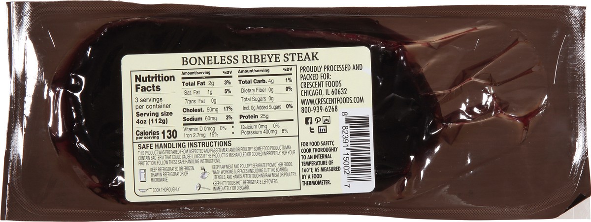 slide 10 of 12, Crescent Foods Boneless Ribeye Steak 12 oz, 12 oz