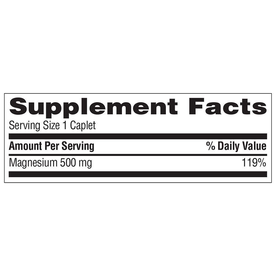 slide 4 of 4, Walgreens Magnesium 500mg Caplets, 200 ct
