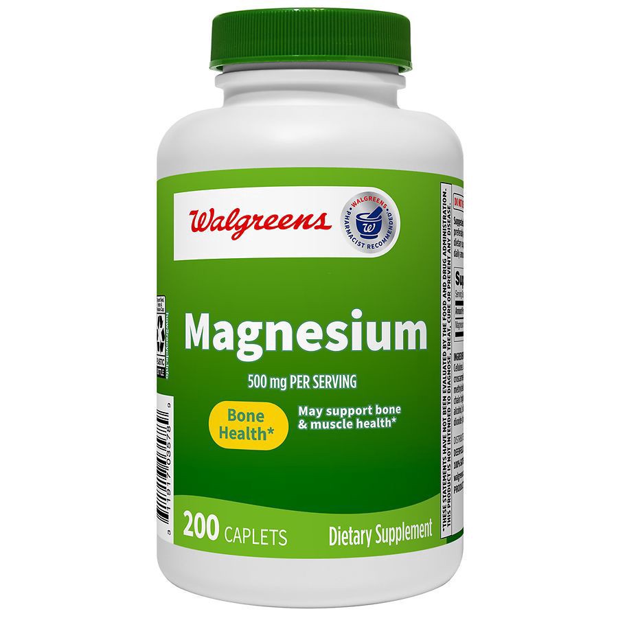 slide 1 of 4, Walgreens Magnesium 500mg Caplets, 200 ct