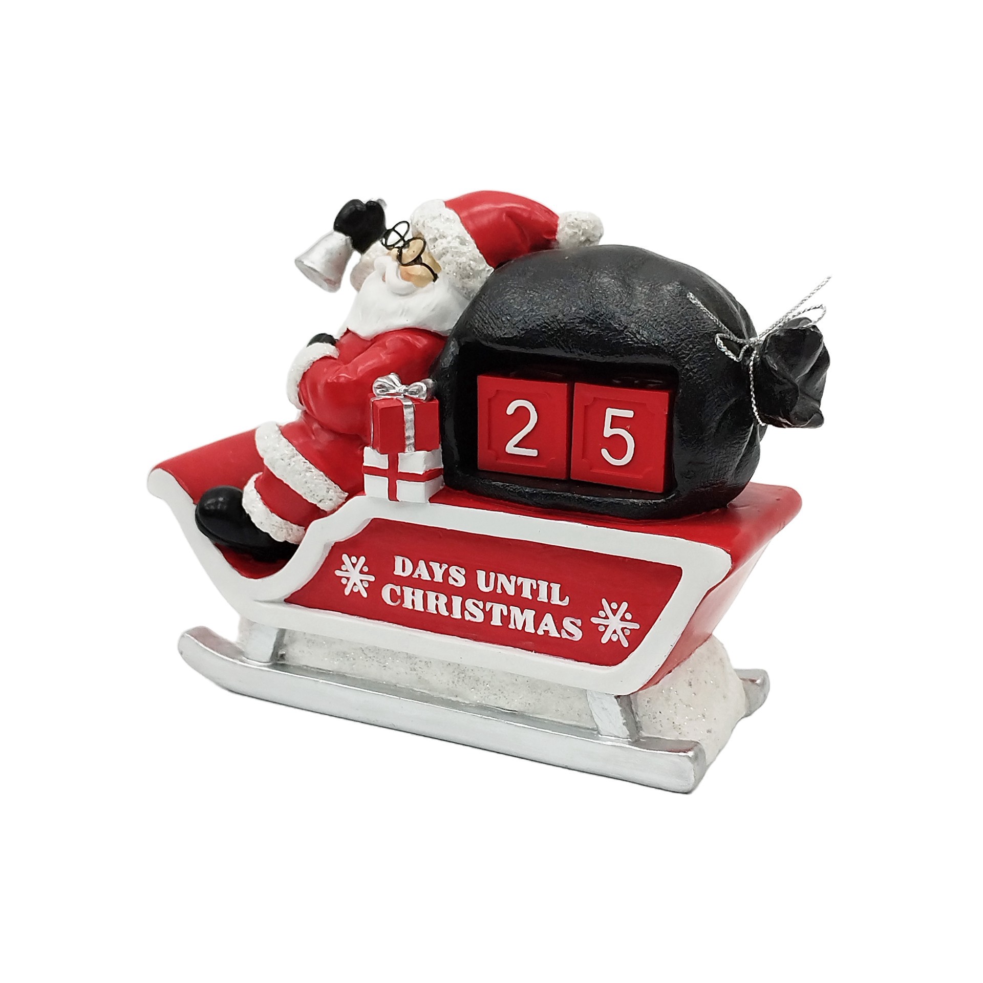 slide 2 of 3, 7.25" Santa On Sleigh Christmas Countdown Tabletop Decor By Ashland, 7.25 in