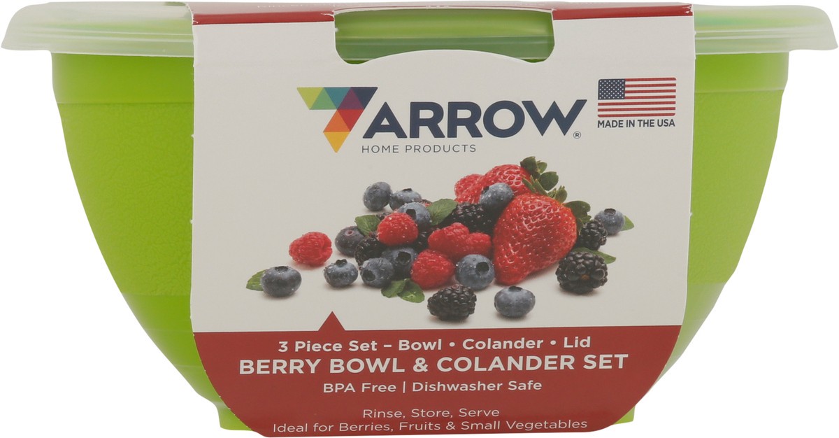 slide 5 of 9, Arrow Berry Bowl & Colander Set 3 Pieces, 16 oz