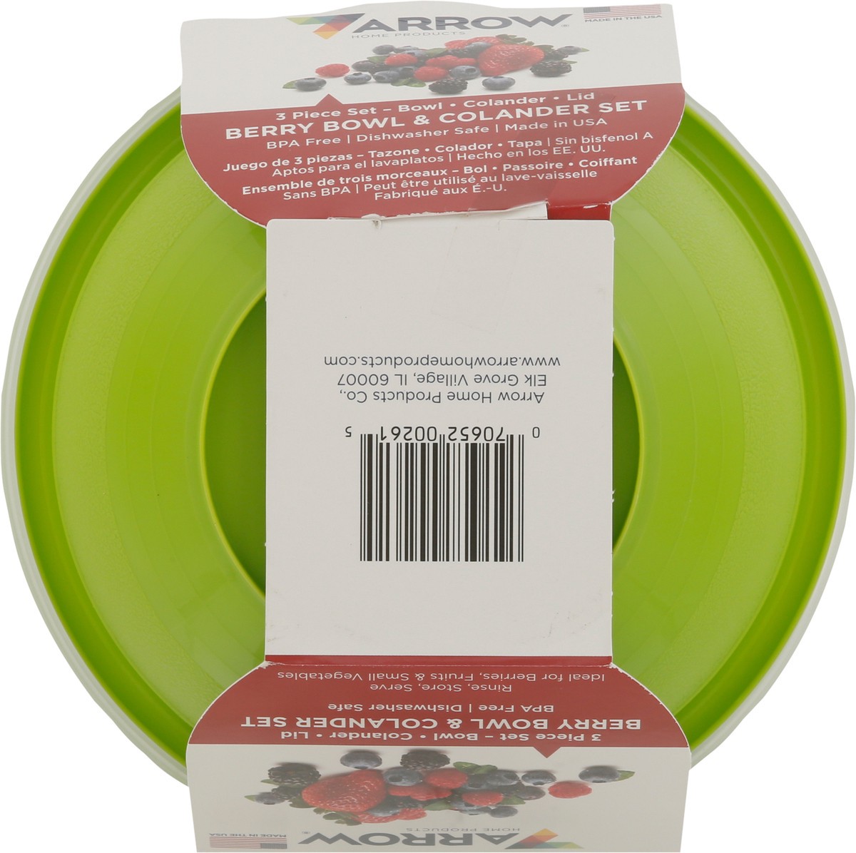 slide 9 of 9, Arrow Berry Bowl & Colander Set 3 Pieces, 16 oz