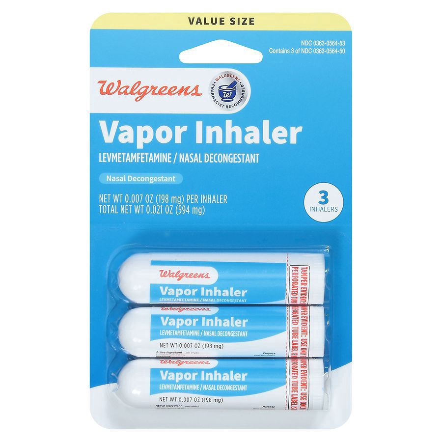 slide 1 of 5, Walgreens Vapor Inhaler, 3 ct; 0.01 oz