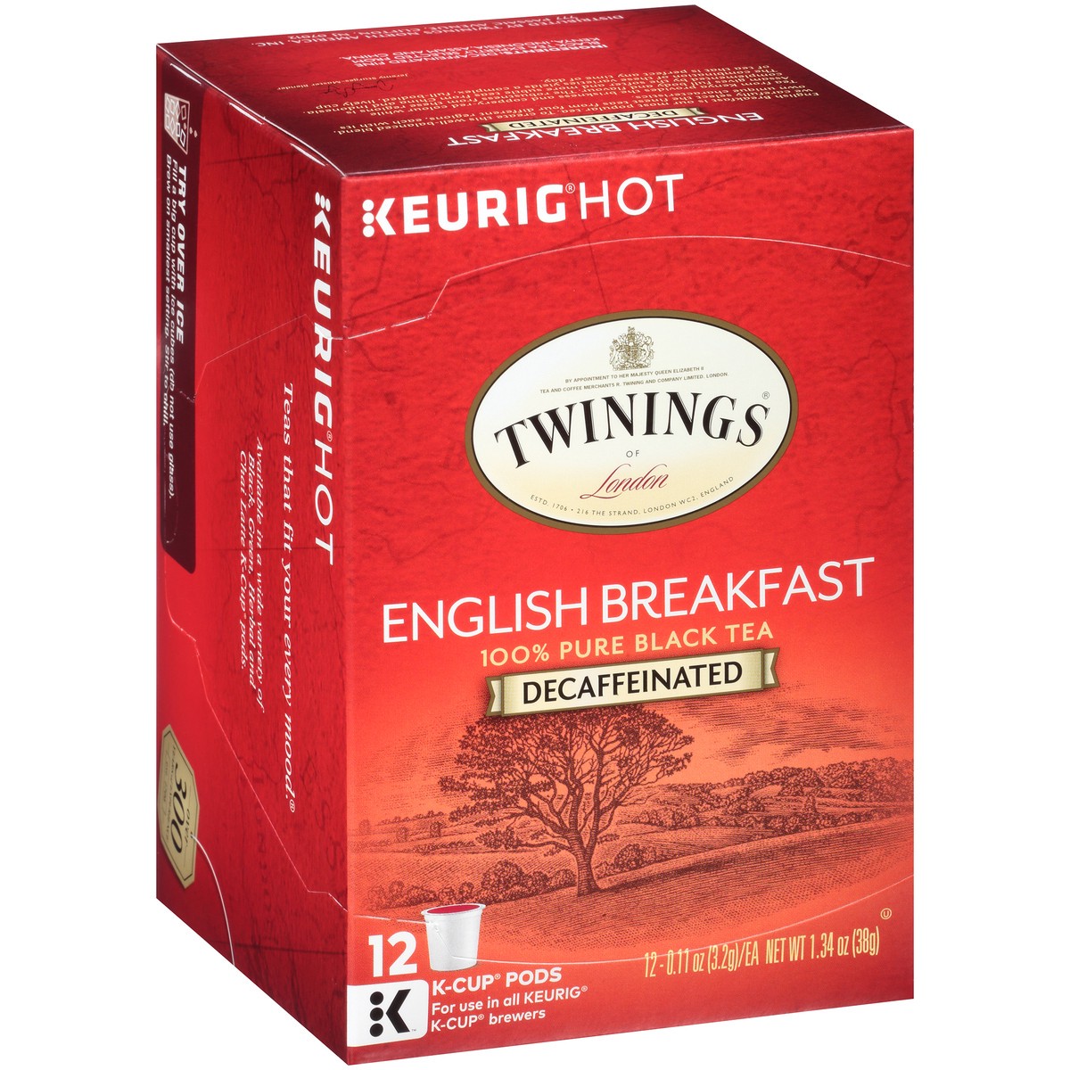 slide 8 of 13, Twinings of London Decaffeinated English Breakfast 100% Pure Black Tea 12 ct K-Cup Pods 1.34 oz. Box - 1.34 oz, 1.34 oz