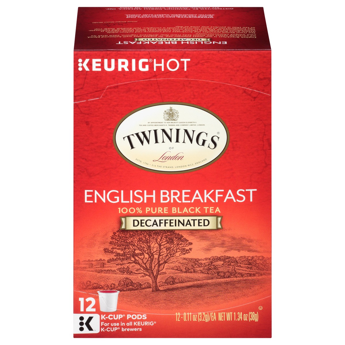 slide 2 of 13, Twinings of London Decaffeinated English Breakfast 100% Pure Black Tea 12 ct K-Cup Pods 1.34 oz. Box - 1.34 oz, 1.34 oz