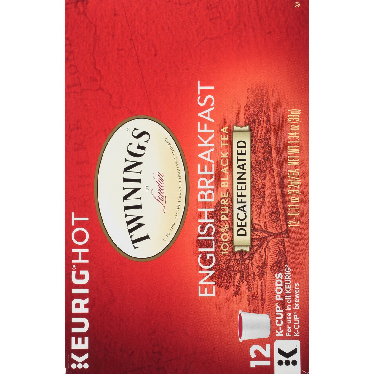 slide 5 of 13, Twinings of London Decaffeinated English Breakfast 100% Pure Black Tea 12 ct K-Cup Pods 1.34 oz. Box - 1.34 oz, 1.34 oz