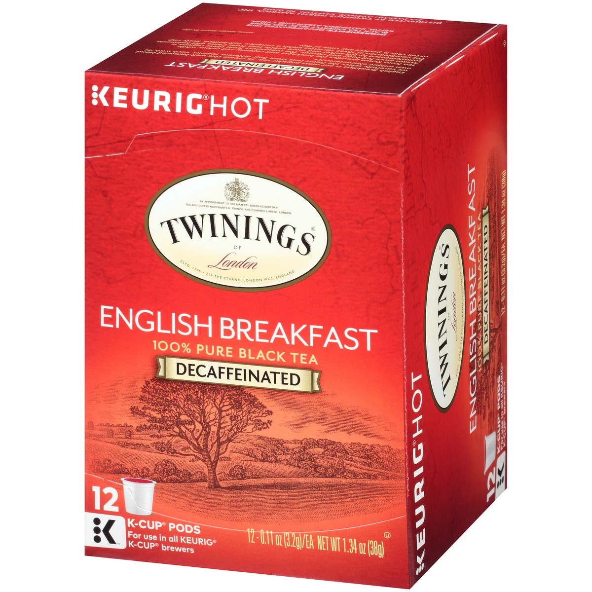 slide 7 of 13, Twinings of London Decaffeinated English Breakfast 100% Pure Black Tea 12 ct K-Cup Pods 1.34 oz. Box - 1.34 oz, 1.34 oz