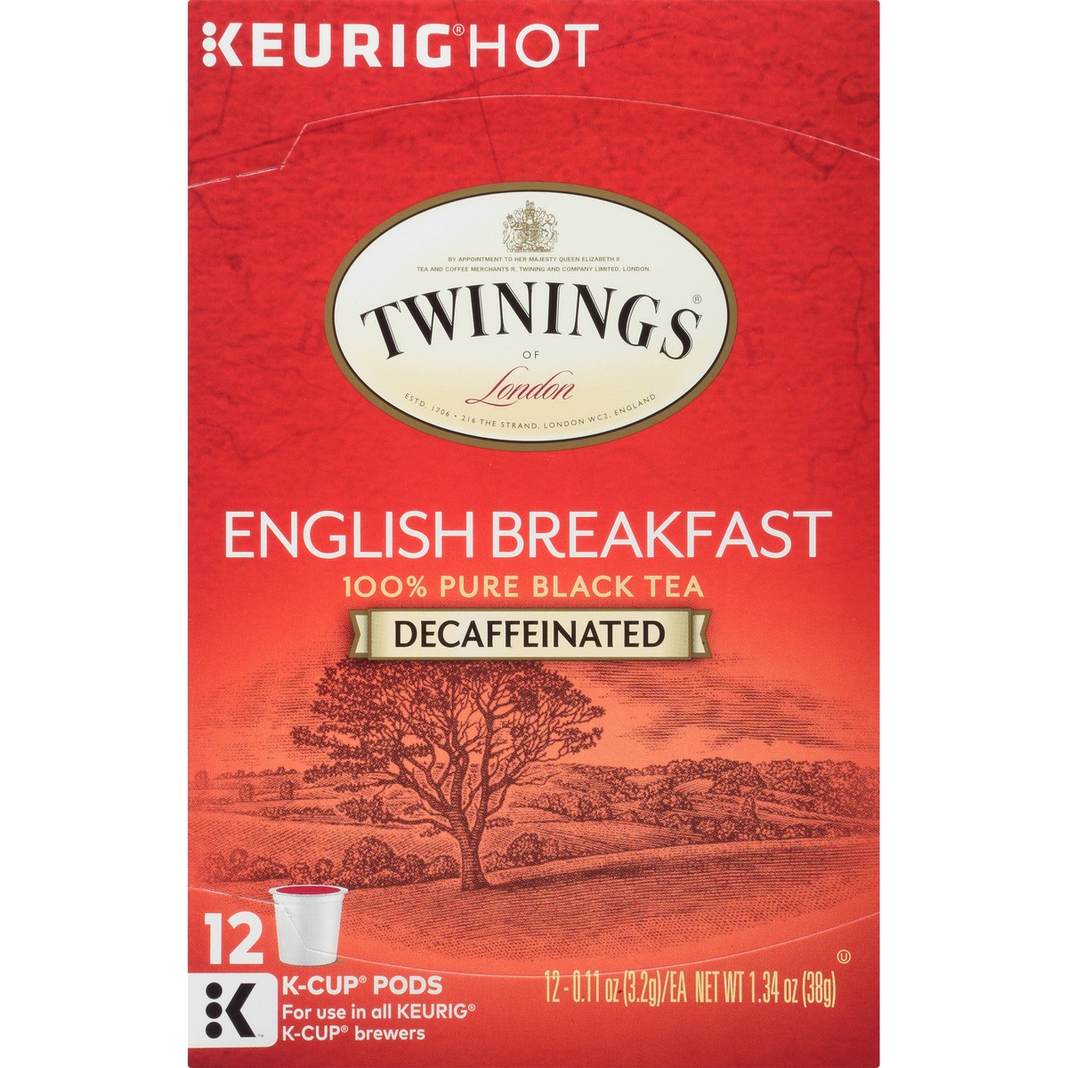 slide 1 of 13, Twinings of London Decaffeinated English Breakfast 100% Pure Black Tea 12 ct K-Cup Pods 1.34 oz. Box - 1.34 oz, 1.34 oz