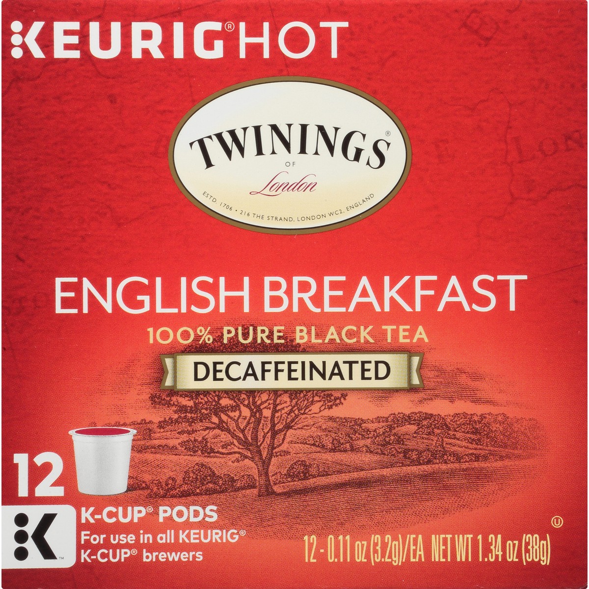 slide 4 of 13, Twinings of London Decaffeinated English Breakfast 100% Pure Black Tea 12 ct K-Cup Pods 1.34 oz. Box - 1.34 oz, 1.34 oz