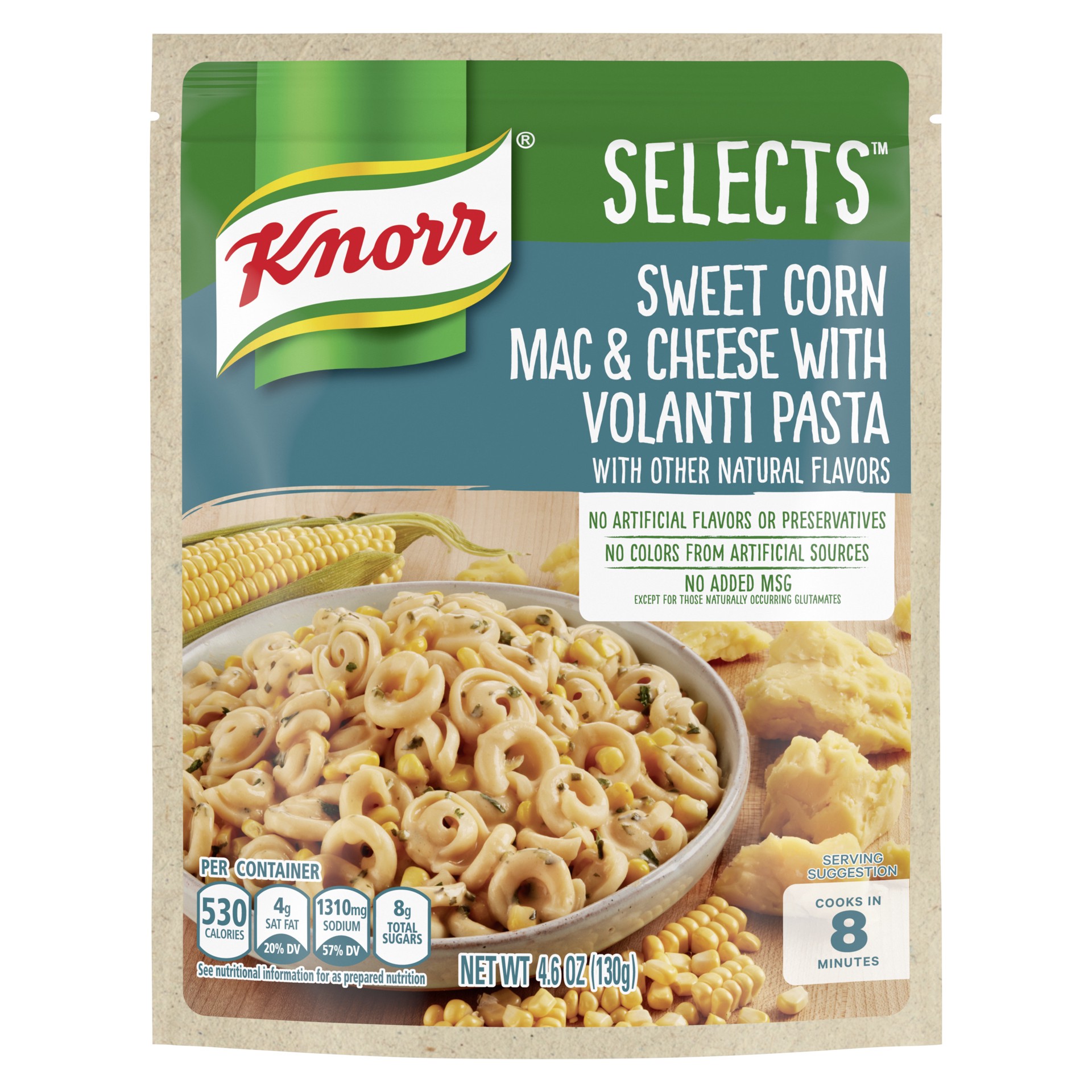 slide 1 of 4, Knorr Selects Pasta Side Dish Sweet Corn Mac & Cheese with Volanti Pasta, 4.6 oz, 4.6 oz