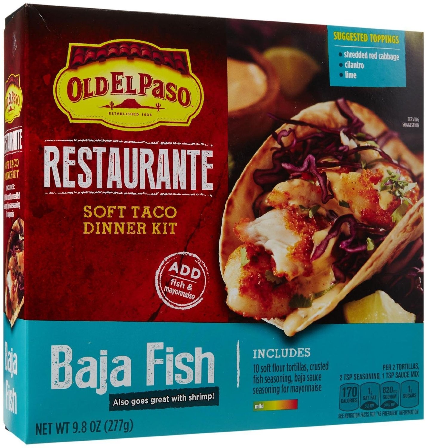 slide 1 of 1, Old El Paso Baja Fish Taco Dinner Kit, 9.8 oz