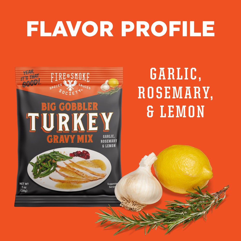 slide 4 of 4, Fire & Smoke Society® Slow Roasted Turkey Gravy Mix, 1 oz