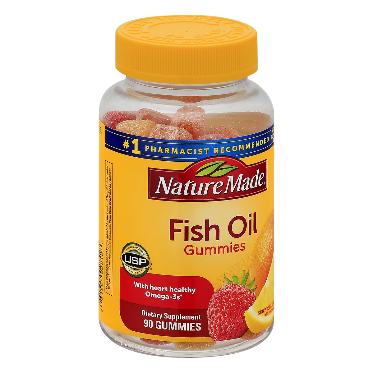 slide 2 of 12, Nature Made Fish Oil Gummies, Omega 3 Fish Oil Supplements, Healthy Heart Support, 90 Gummies, 45 Day Supply, 90 ct