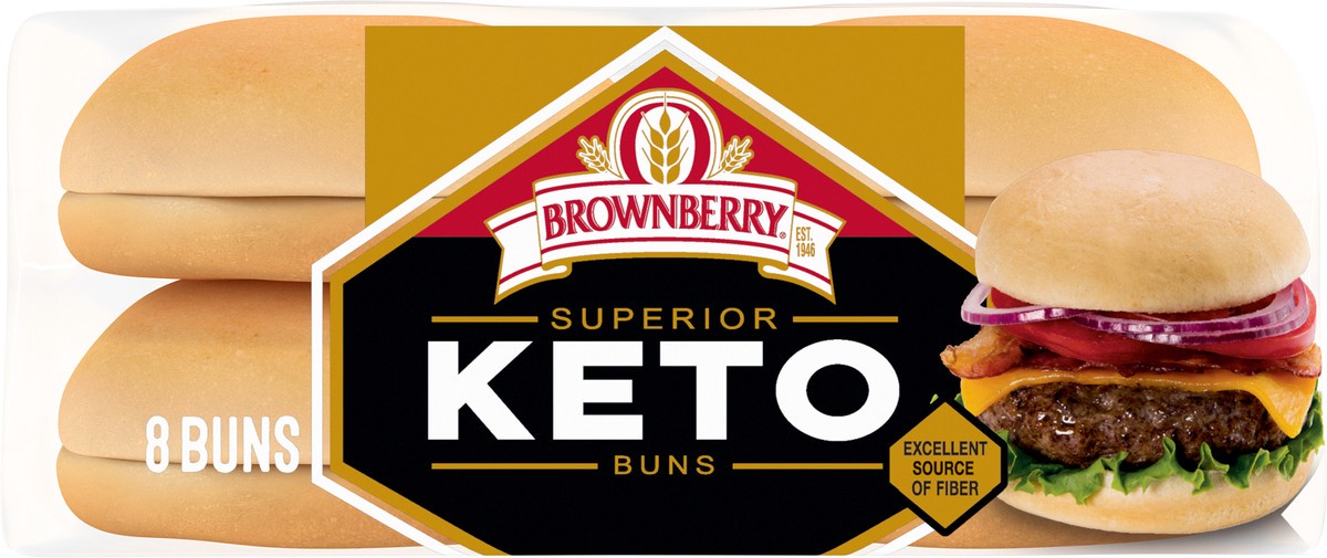 slide 2 of 7, Brownberry Keto Buns, 8 count, 12 oz, 8 ct