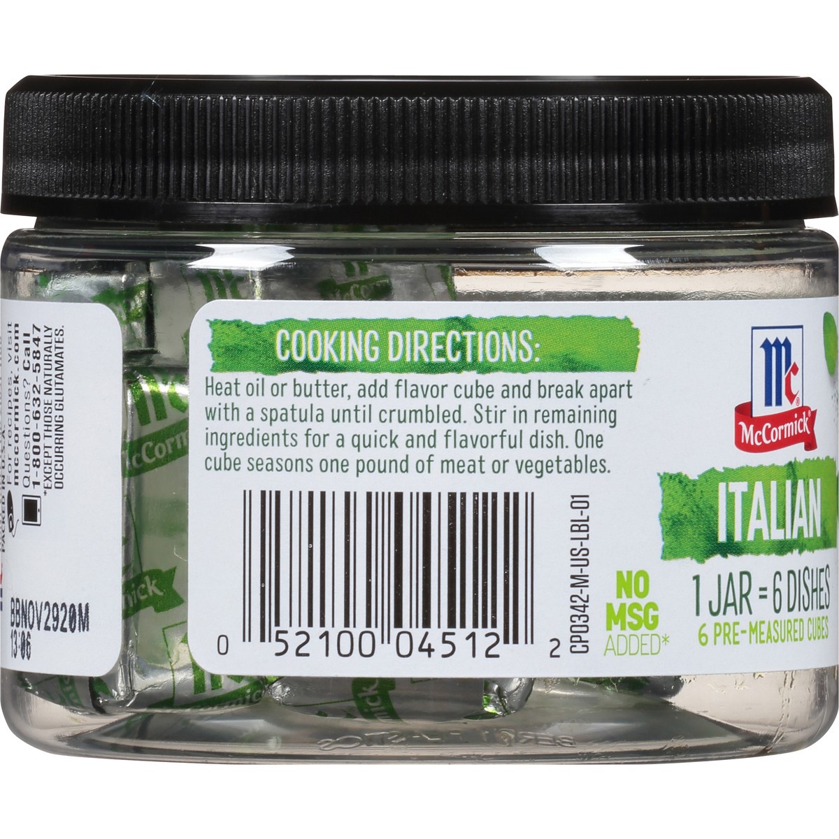 slide 5 of 12, McCormick Italian Flavor Cubes Seasoning 2.53 oz. Jar, 2.53 oz