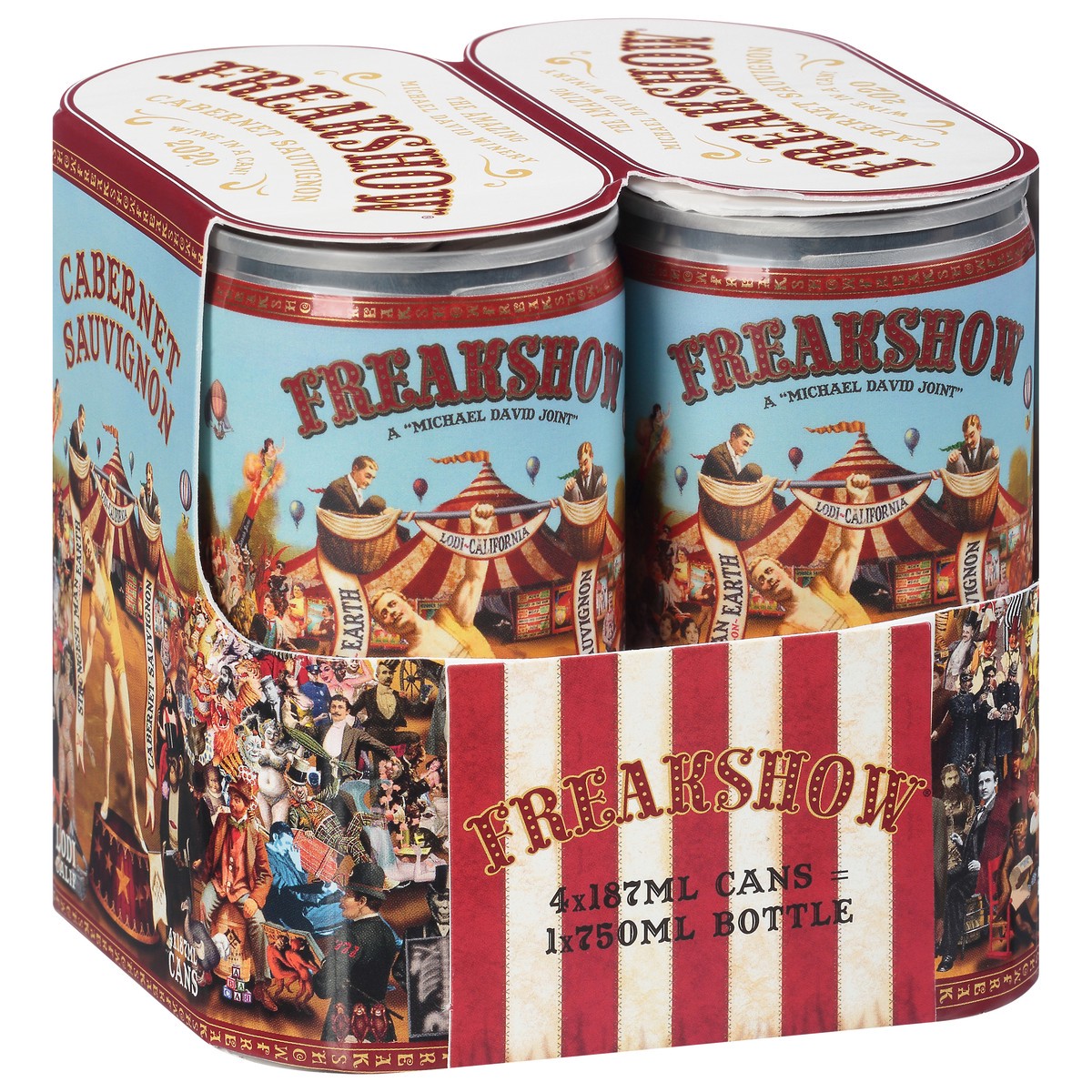 slide 4 of 11, Freakshow 2020 Lodi California Cabernet Sauvignon 4 - 187 ml Cans, 4 ct; 187 ml