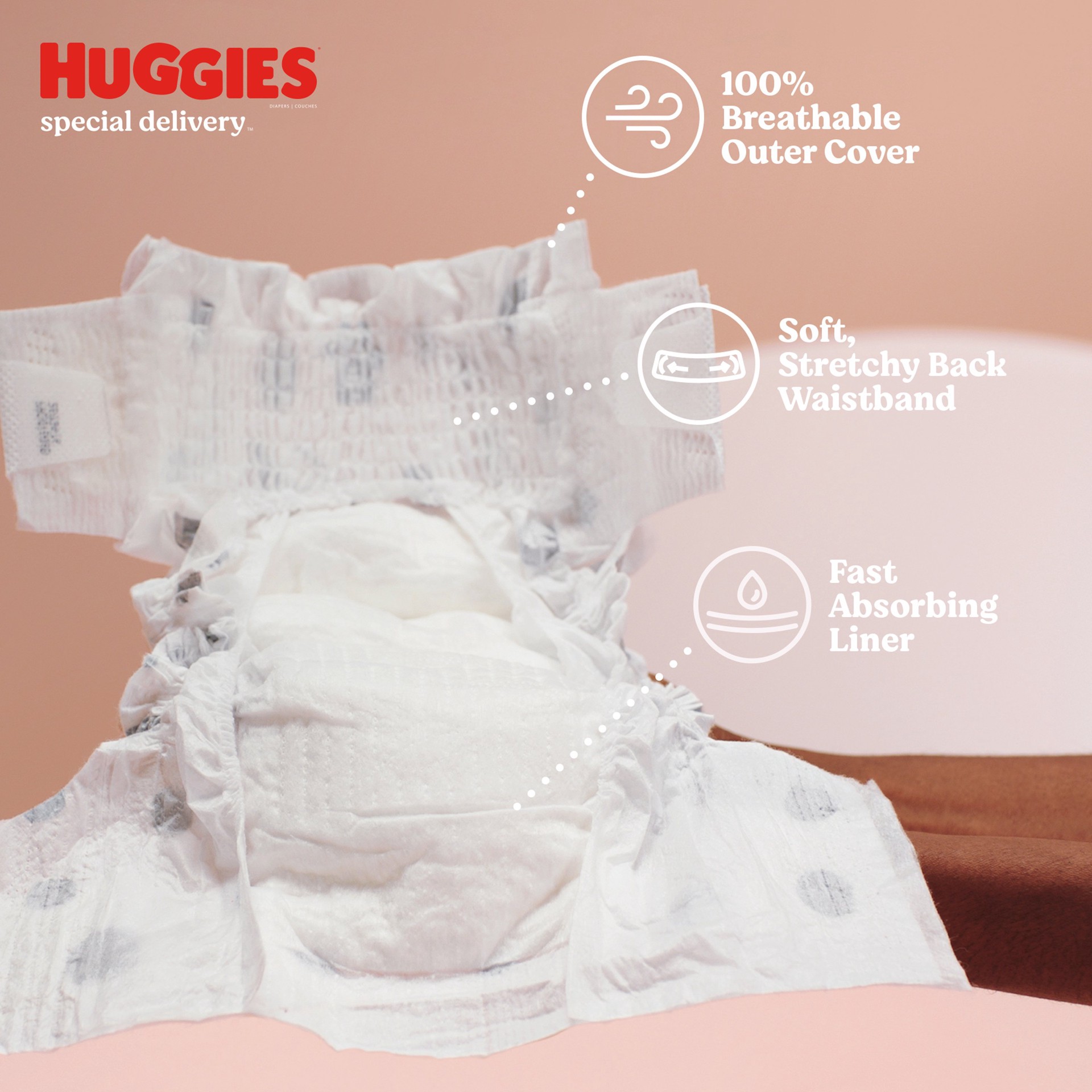 slide 4 of 5, Huggies Special Delivery Hypoallergenic Baby Diapers, Fragrance Free, Size 2, 29 Ct, 29 ct