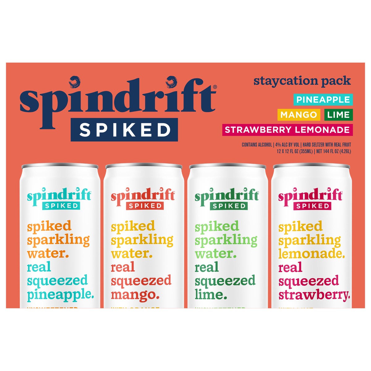 slide 1 of 10, Spindrift Staycarion Variety, 144 fl oz