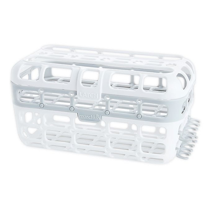 slide 1 of 2, MunchkinHigh Capacity Dishwasher Basket - Grey/White, 1 ct