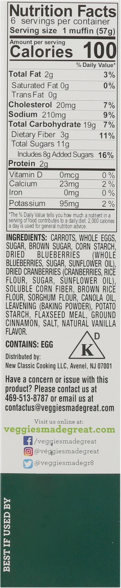 slide 4 of 9, Veggies Made Great Carrot Berry Muffins 6 ea, 6 ct
