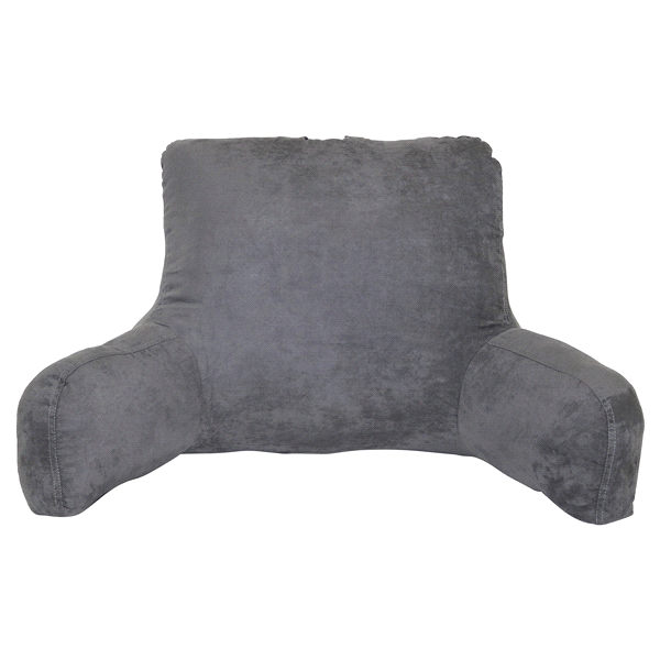 slide 1 of 1, Grey Faux Suede Back Rest, 1 ct