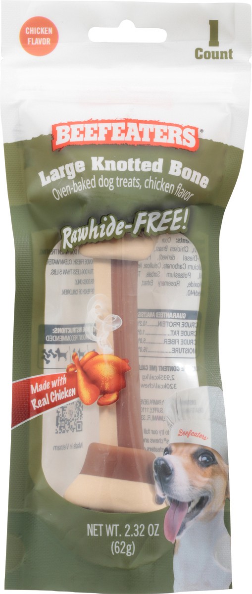 slide 4 of 14, Beefeaters Oven-Baked Knotted Bone Chicken Flavor Dog Treats Large 2.32 oz, 2.32 oz