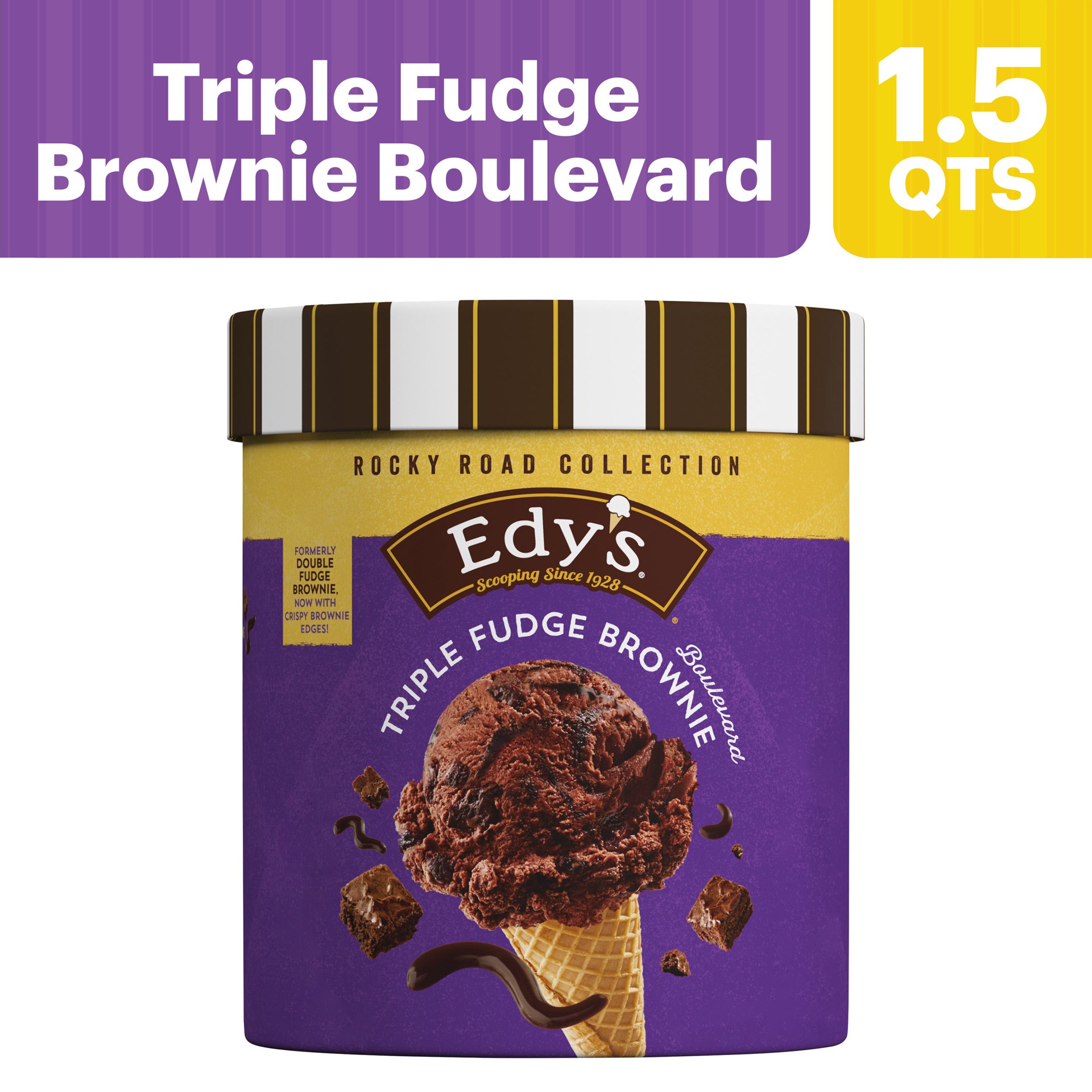 slide 4 of 5, Dreyer's Edy's Rocky Road Collection Triple Fudge Brownie Boulevard Ice Cream 1.5 qt, 1.5 qt