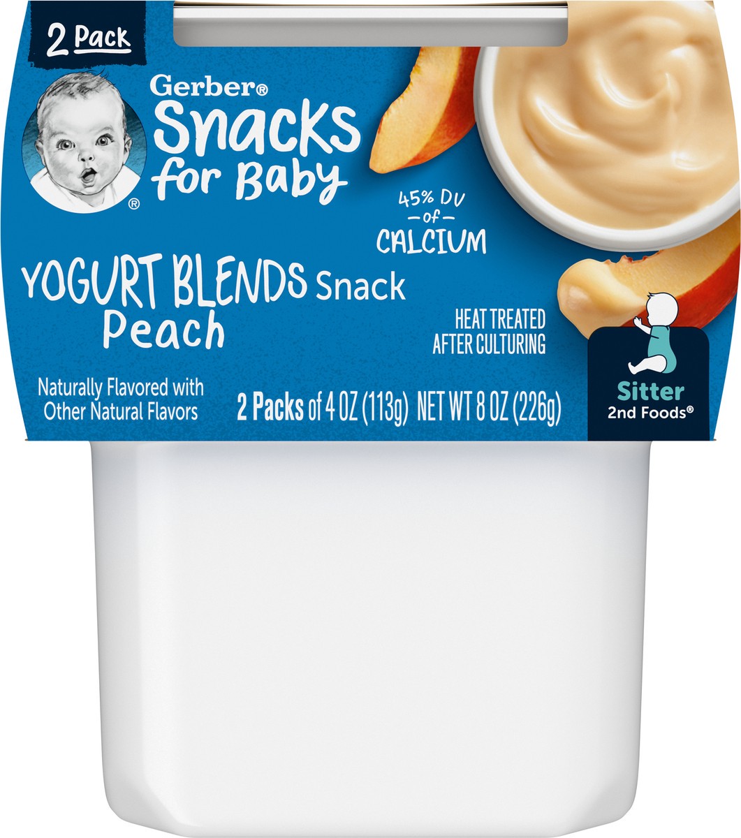 slide 2 of 13, Gerber Stage 2 Baby Food, Peach Yogurt Tubs, Baby Yogurt, 2PK, 8 oz