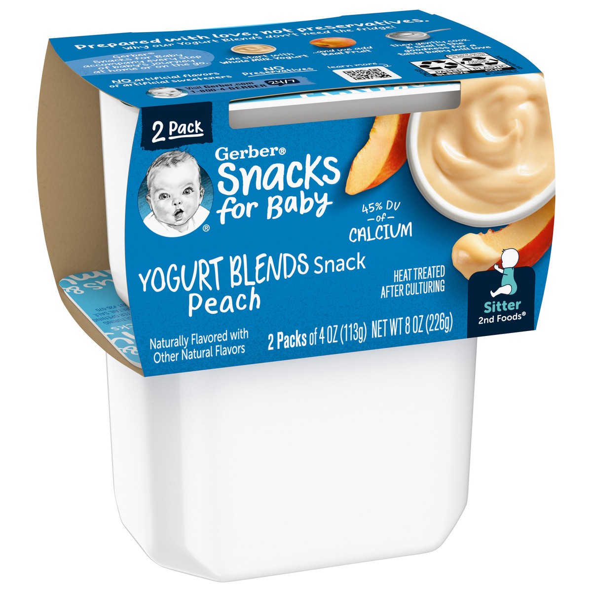 slide 5 of 13, Gerber Stage 2 Baby Food, Peach Yogurt Tubs, Baby Yogurt, 2PK, 8 oz
